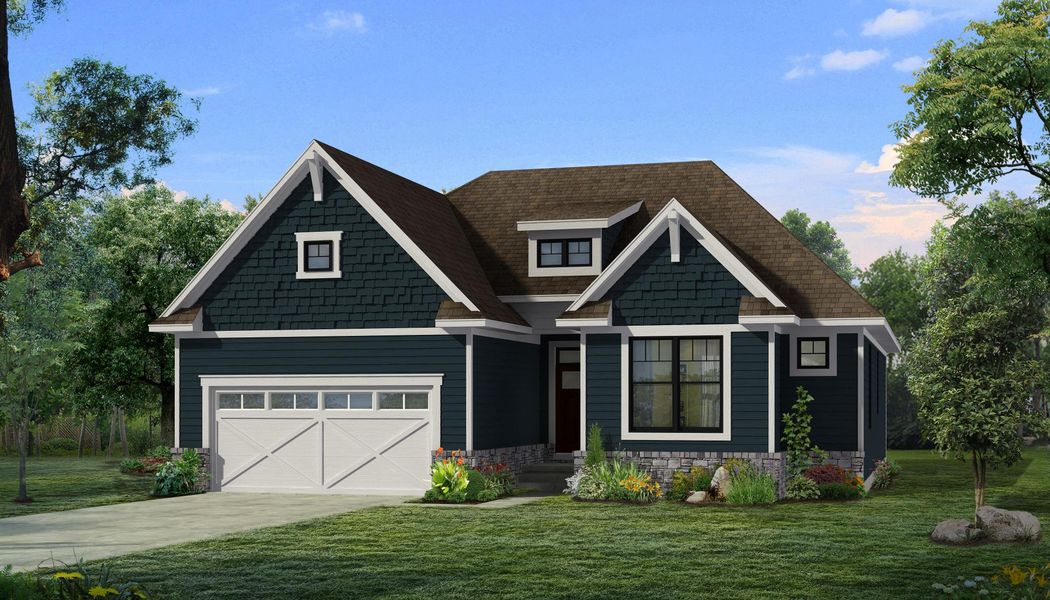 Representative exterior photo of a completed home built from the The Kensington by Norfolk Homes in Valleys, Jackson, MI (Image 23).