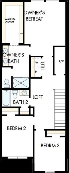 2D floor plan layout of this home in Preserve at The Cays – The Harbor Series, Daytona Beach, FL (Image 3).