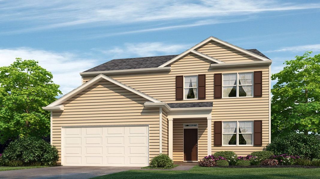 Front exterior of a new home in Captain's Corner, Grovetown, GA, highlighting curb appeal (Image 20).