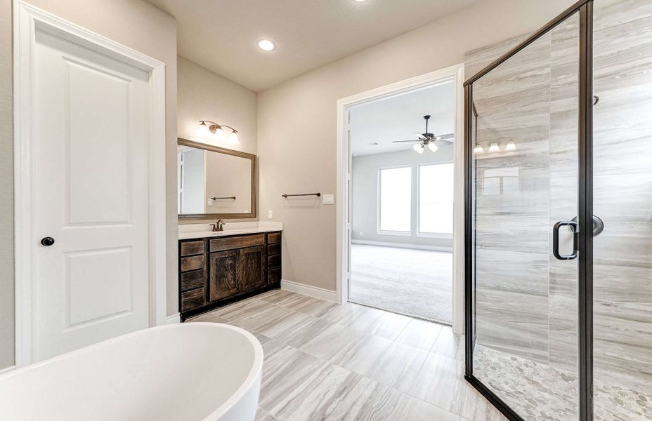 Furnished interior view inside a new home in Bridgeland 60′, Cypress (Image 9).