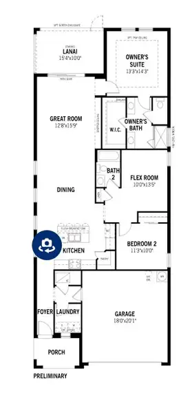 2D floor plan layout for the Greenway by Mattamy Homes in Crosswind Ranch, Parrish, FL (Image 3).