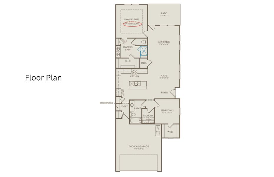2D floor plan layout of this home in Carolina Overlook, Clayton, NC (Image 5).