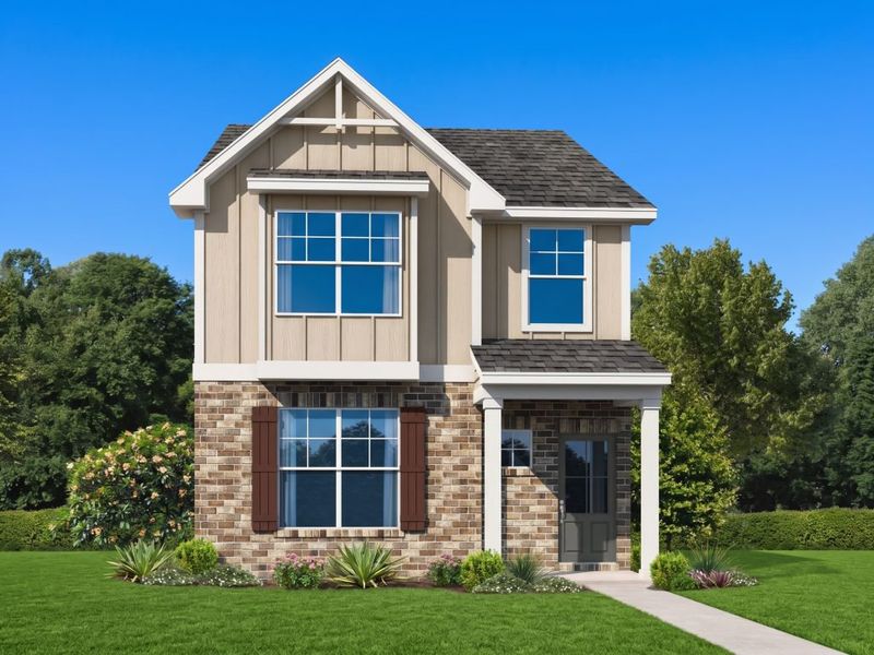 Representative exterior photo of a completed home built from the The Landon by Stephen Elliott Homes in Carrington Walk, Powder Springs, GA (Image 2). Representative exterior photo of a completed home built from the The Landon by Stephen Elliott Homes in Carrington Walk, Powder Springs, GA (Image 2).