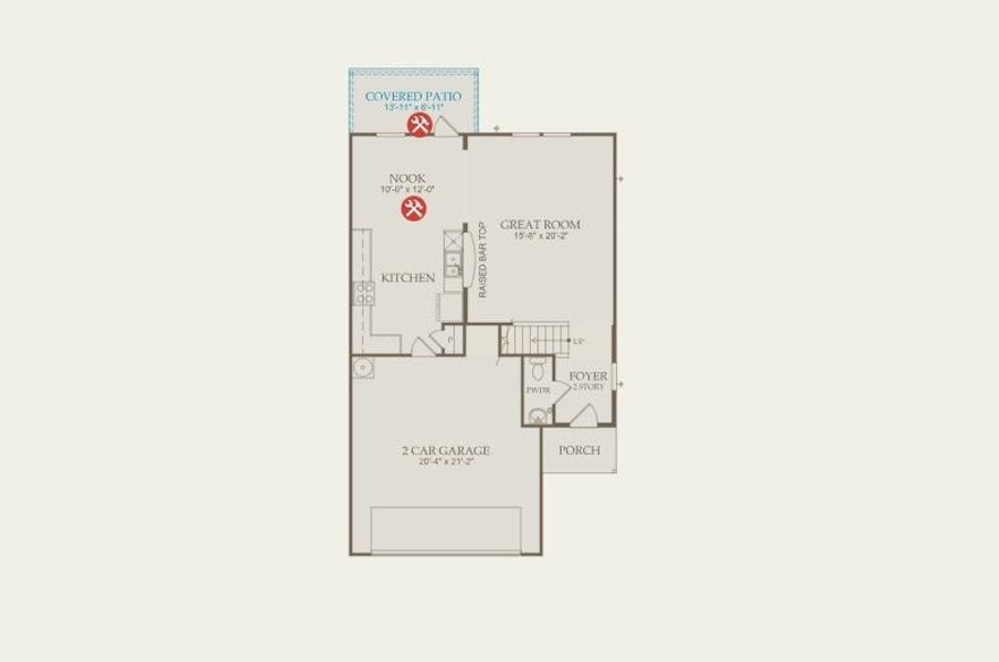2D floor plan layout for the Springfield by Centex in Lily Springs, Seguin, TX (Image 18).