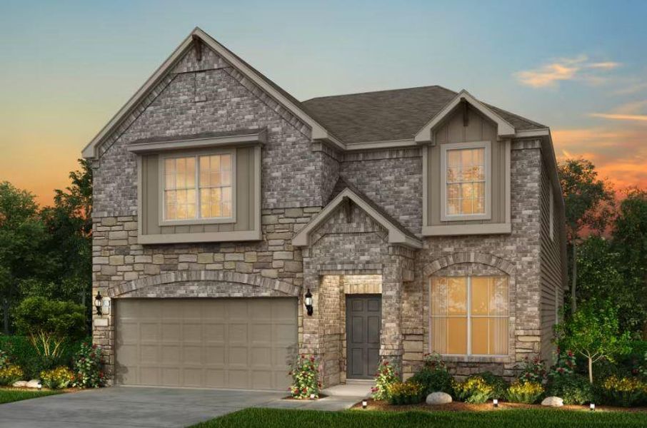 Pulte Homes, Hamilton elevation D, rendering