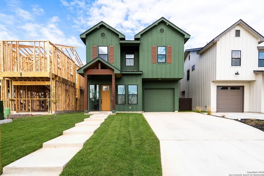 Front exterior of a new home in , San Antonio, TX, highlighting curb appeal (Image 25).