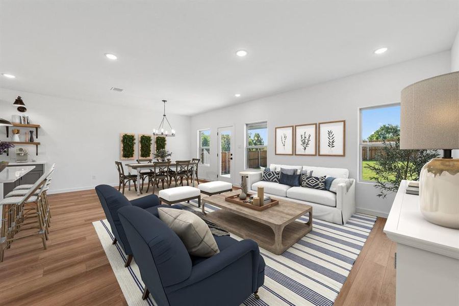 Furnished interior view inside a new home in Aspire at Noble Ridge, Howe (Image 17). Furnished interior view inside a new home in Aspire at Noble Ridge, Howe (Image 17).