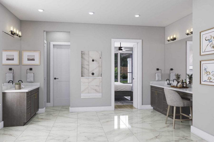 Furnished interior view inside a new home in Harvest Green 75′, Richmond (Image 14).