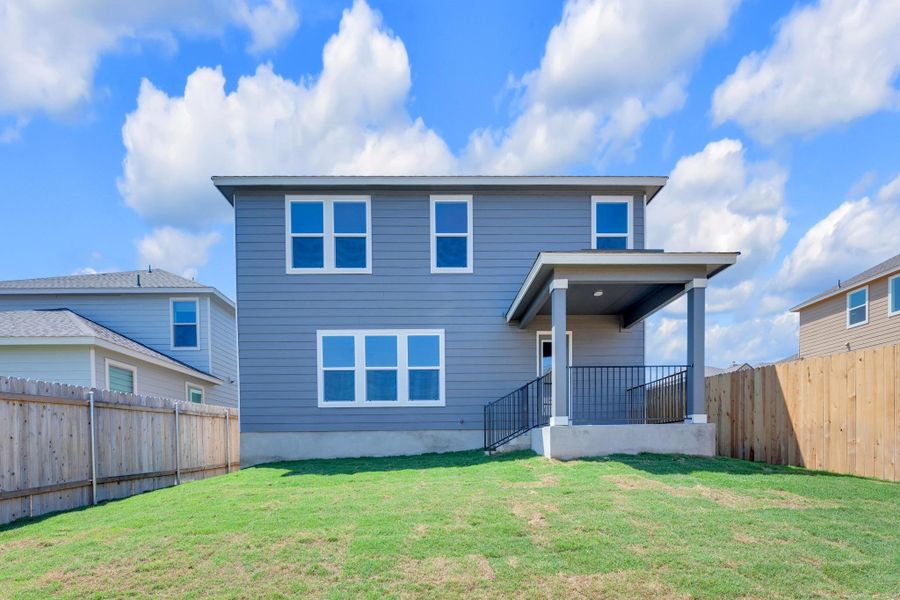 Front exterior of a new home in Sonterra - Cool Water, Jarrell, TX, highlighting curb appeal (Image 2). Front exterior of a new home in Sonterra - Cool Water, Jarrell, TX, highlighting curb appeal (Image 2).
