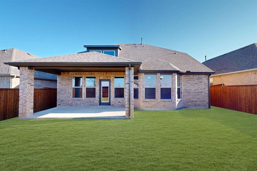 Front exterior of a new home in Lilyana, Celina, TX, highlighting curb appeal (Image 19). Front exterior of a new home in Lilyana, Celina, TX, highlighting curb appeal (Image 19).