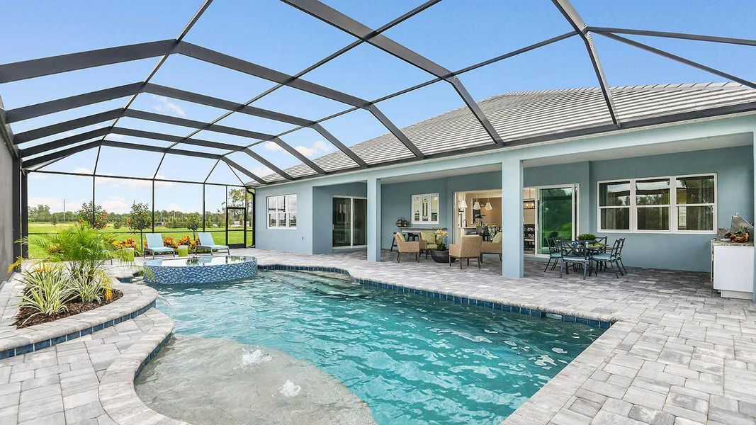 Exterior details and patio area of a home in Grand Palm Real Estate and Homes for Sale in Venice, FL - Neal Communities, Venice (Image 23). Exterior details and patio area of a home in Grand Palm Real Estate and Homes for Sale in Venice, FL - Neal Communities, Venice (Image 23).