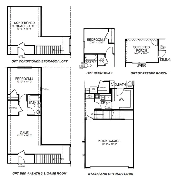 2D floor plan layout for the Bristol by D.R. Horton in Shadow Stone, Simpsonville, SC (Image 21).