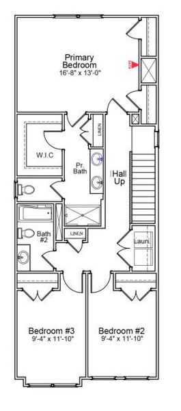 2D floor plan layout of this home in Central Creek, Goose Creek, SC (Image 2).