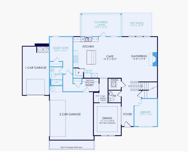 2D floor plan layout of this home in Traditions of Braselton, Jefferson, GA (Image 4).