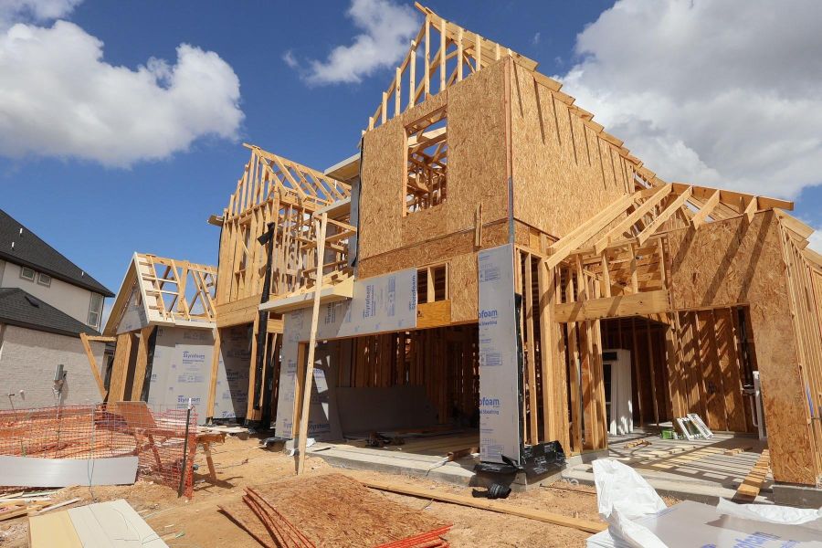 In-progress construction of a new home in Dunham Pointe, Cypress, TX (Image 22).