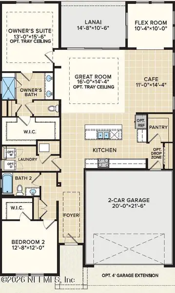 2D floor plan layout of this home in , St. Augustine, FL (Image 2). 2D floor plan layout of this home in , St. Augustine, FL (Image 2).