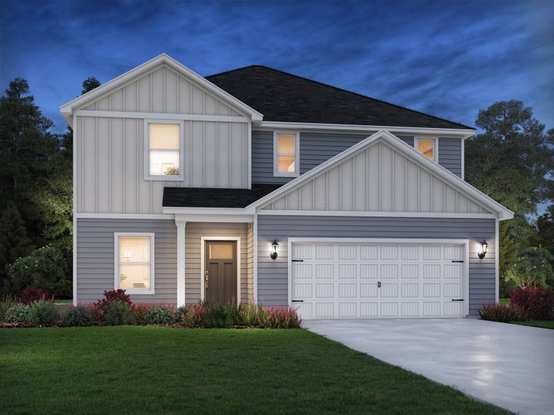 Dakota front elevation E at a Meritage Homes Community in Angier, NC.