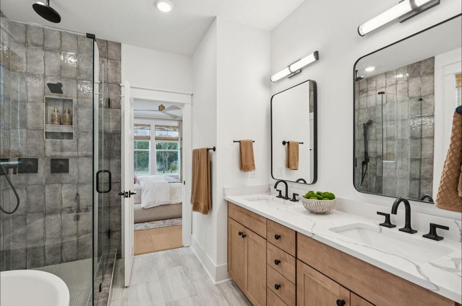 Furnished interior view inside a new home in Central Park, Charleston (Image 27).