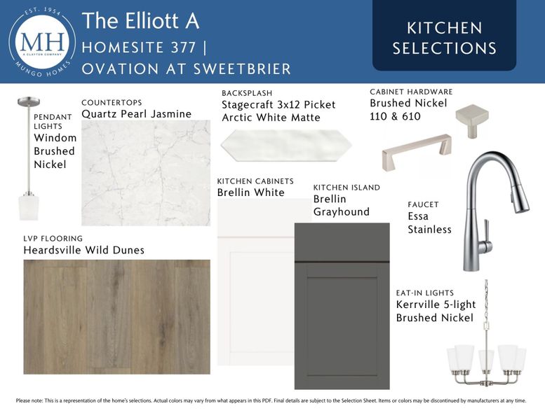 Sample of building materials used in homes in Ovation at Sweetbrier, Durham (Image 6).