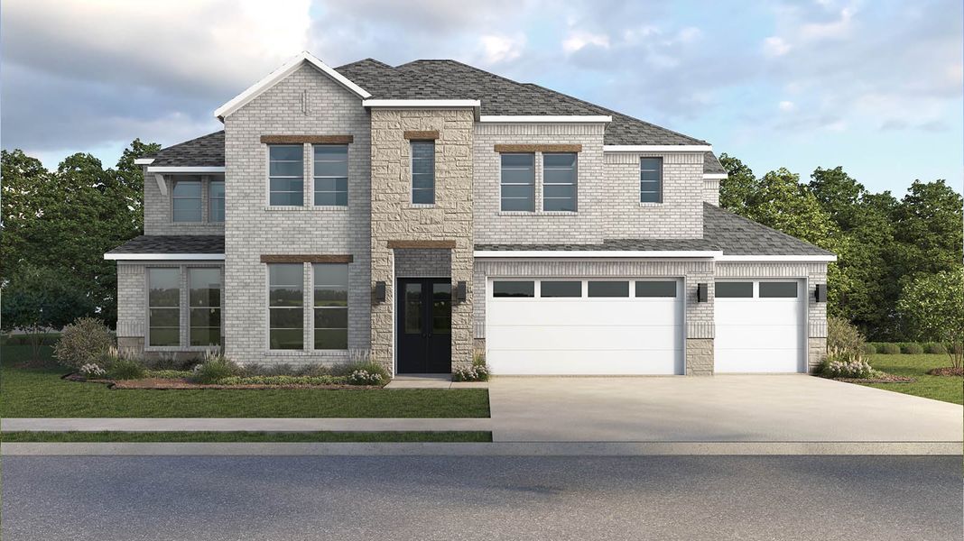 Representative exterior photo of a completed home built from the POSITANO by D.R. Horton in Friendswood Trails, Friendswood, TX (Image 2).