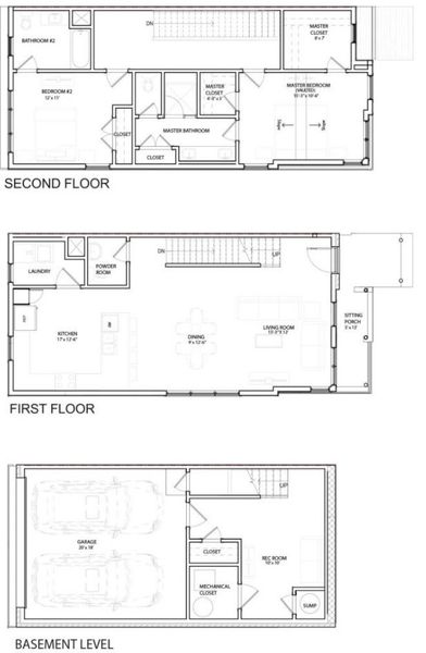 2D floor plan layout for the Minnie by Red Seal Homes in 44Tenn Townhomes, Nashville, TN (Image 1). 2D floor plan layout for the Minnie by Red Seal Homes in 44Tenn Townhomes, Nashville, TN (Image 1).