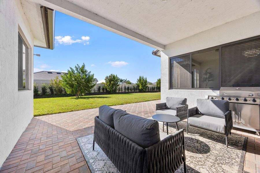 View of patio with grilling area