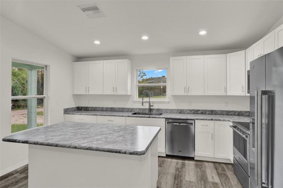 Kitchen with Island and Bar Seating