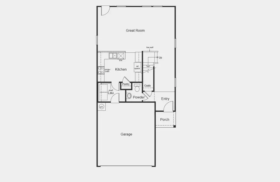 2D floor plan layout for the 1913 by KB Home in Nagel Crossing, San Antonio, TX (Image 3).