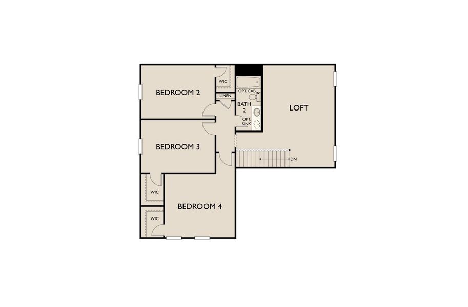 2D floor plan layout for the Jordan by Ashton Woods in Nopal Valley, San Antonio, TX (Image 5). 2D floor plan layout for the Jordan by Ashton Woods in Nopal Valley, San Antonio, TX (Image 5).