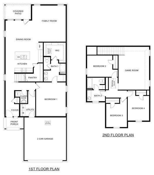 2D floor plan layout for the Sage by D.R. Horton in Silverado, Aubrey, TX (Image 3).