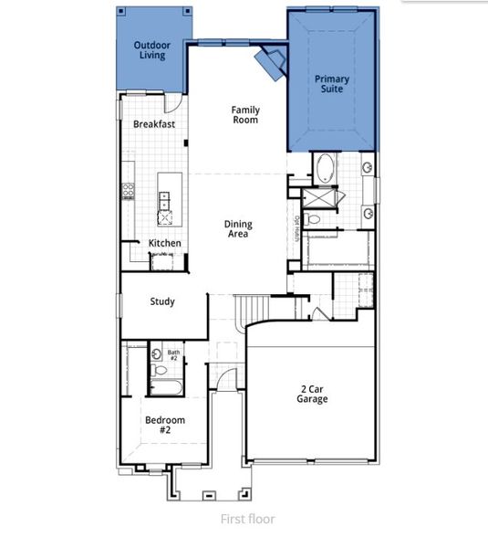 2D floor plan layout of this home in Star Trail: 55ft. lots, Prosper, TX (Image 2). 2D floor plan layout of this home in Star Trail: 55ft. lots, Prosper, TX (Image 2).