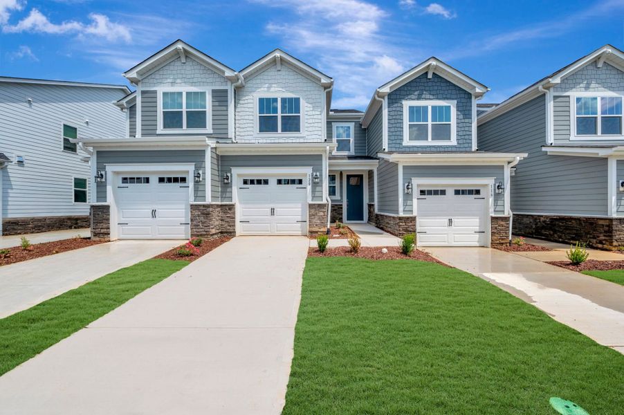 Front exterior of a new home in Vaughan Farms, Angier, NC, highlighting curb appeal (Image 15).