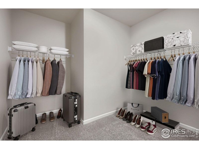 Generous walk-in closet
