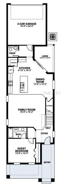 2D floor plan layout of this home in Center Lake on the Park, St. Cloud, FL (Image 3).
