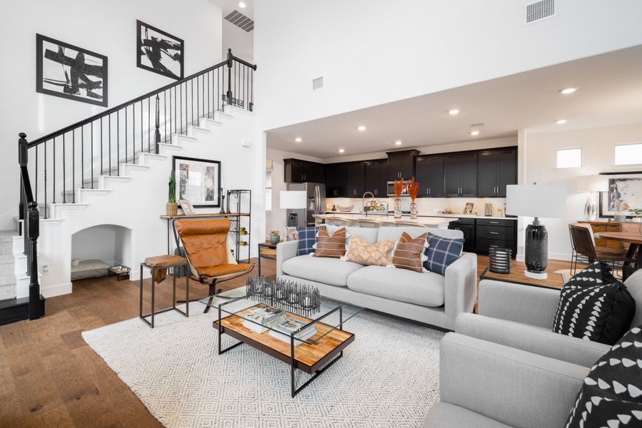 Representative furnished interior of a home built from the Brazos by Beazer Homes in Waterbend: Arbors 40', Euless (Image 6). Representative furnished interior of a home built from the Brazos by Beazer Homes in Waterbend: Arbors 40', Euless (Image 6).