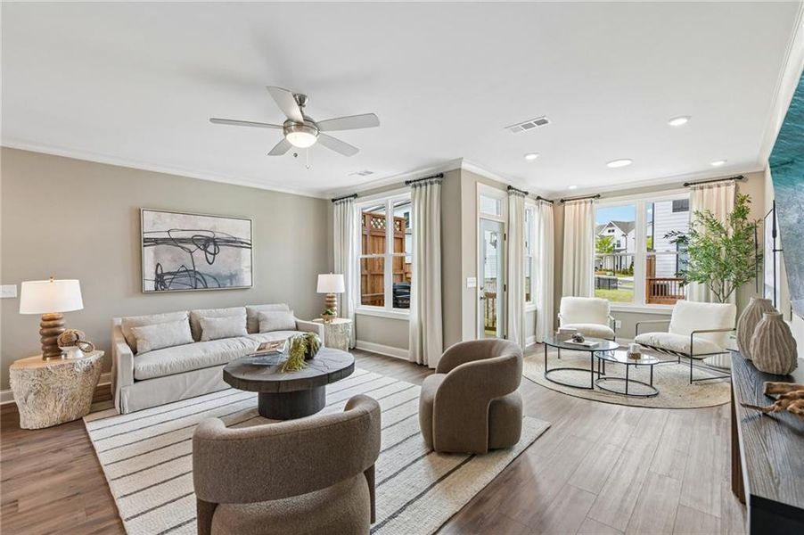 Furnished interior view inside a new home in Palisades, Cumming (Image 11). Furnished interior view inside a new home in Palisades, Cumming (Image 11).