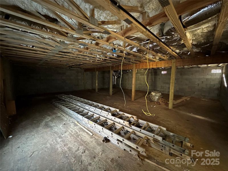 Unfinished basement area accessible from outside