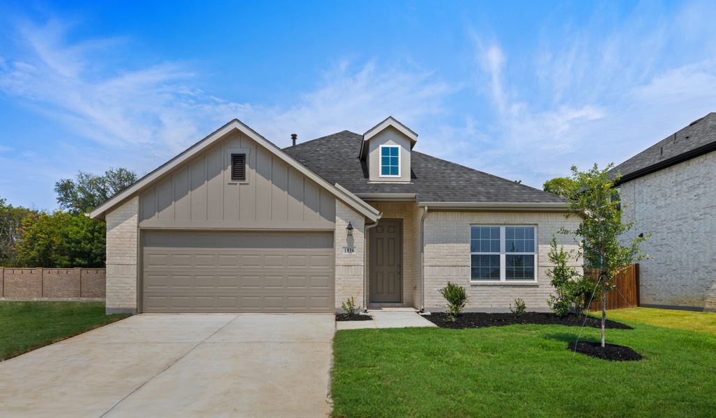 Representative exterior photo of a completed home built from the Sanders by UnionMain Homes in Walden Pond, Forney, TX (Image 22). Representative exterior photo of a completed home built from the Sanders by UnionMain Homes in Walden Pond, Forney, TX (Image 22).