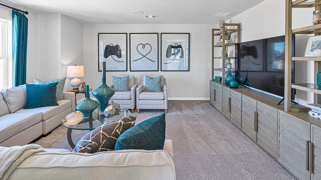 Furnished interior view inside a new home in Bridge Creek 45s and 50s, Cypress (Image 32).