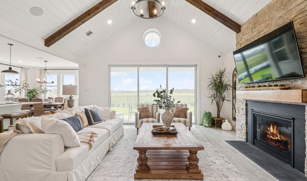 Great room with 12' multi-slide door to covered patio