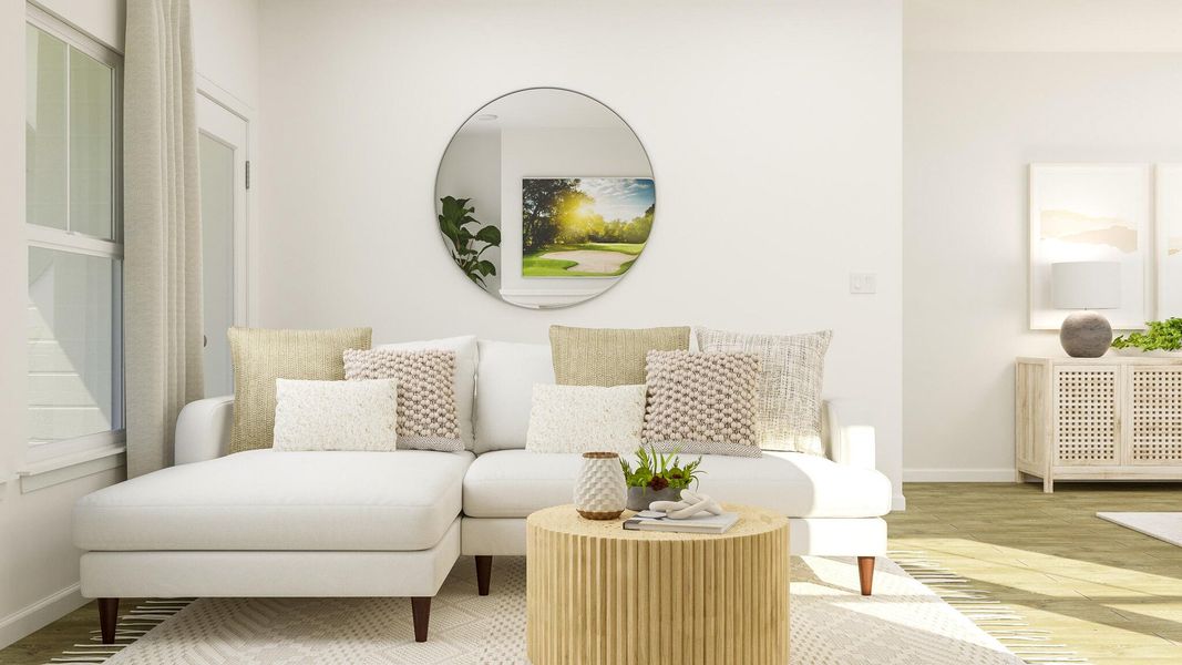 Furnished interior view inside a new home in Horizons at Carnes Crossroads | 55+: Cottage Collection, Summerville (Image 11).