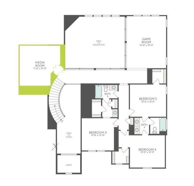 2D floor plan layout of this home in Cross Creek Ranch 65′, Fulshear, TX (Image 1). 2D floor plan layout of this home in Cross Creek Ranch 65′, Fulshear, TX (Image 1).