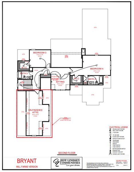 2D floor plan layout for the Bryant F by Jeff Lindsey Communities in Mill Farms, Peachtree City, GA (Image 2). 2D floor plan layout for the Bryant F by Jeff Lindsey Communities in Mill Farms, Peachtree City, GA (Image 2).