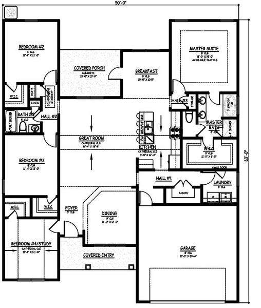 2D floor plan layout for the The Camilla by Smith Family Homes in Savannah Highlands, Savannah, GA (Image 3).