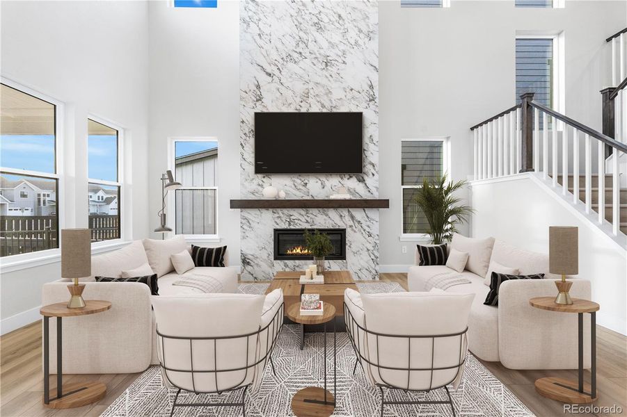 Furnished interior view inside a new home in Stargaze at Solstice, Littleton (Image 10).