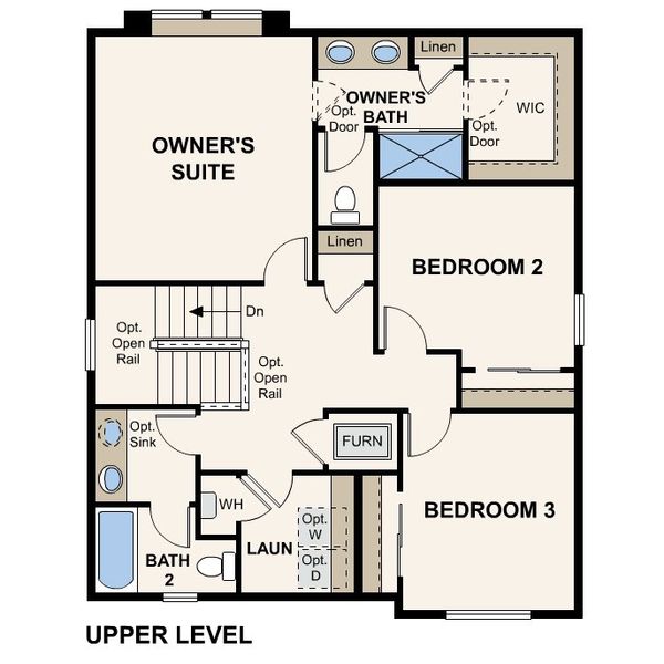 2D floor plan layout of this home in Coyote Creek, Fort Lupton, CO (Image 3).