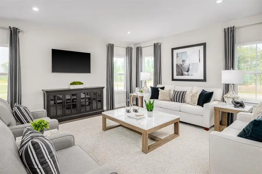 Representative furnished interior of a home built from the Columbia by Ryan Homes in Crystal Falls, Dawsonville (Image 8).