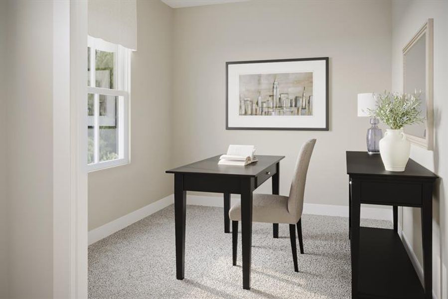 Representative furnished interior of a home built from the Henry by Ryan Homes in Middle Creek Village, Bolivia (Image 3).