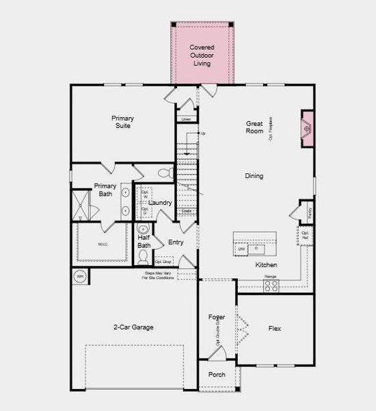 2D floor plan layout of this home in Windance Lake, Loganville, GA (Image 6).