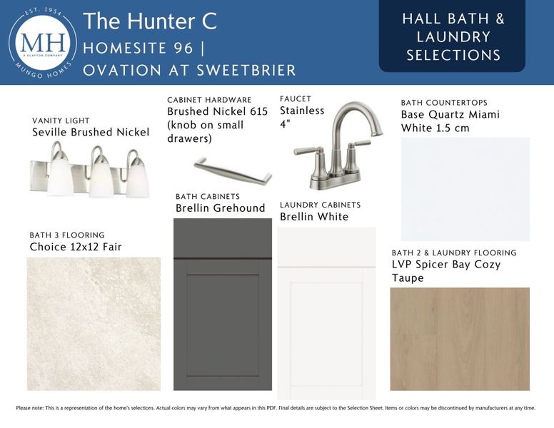 Sample of building materials used in homes in Ovation at Sweetbrier, Durham (Image 9). Sample of building materials used in homes in Ovation at Sweetbrier, Durham (Image 9).